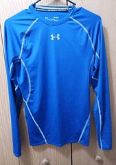 Under Armour Mens Long Sleeve Compression Heat Gear Shirt Blue Size Medium