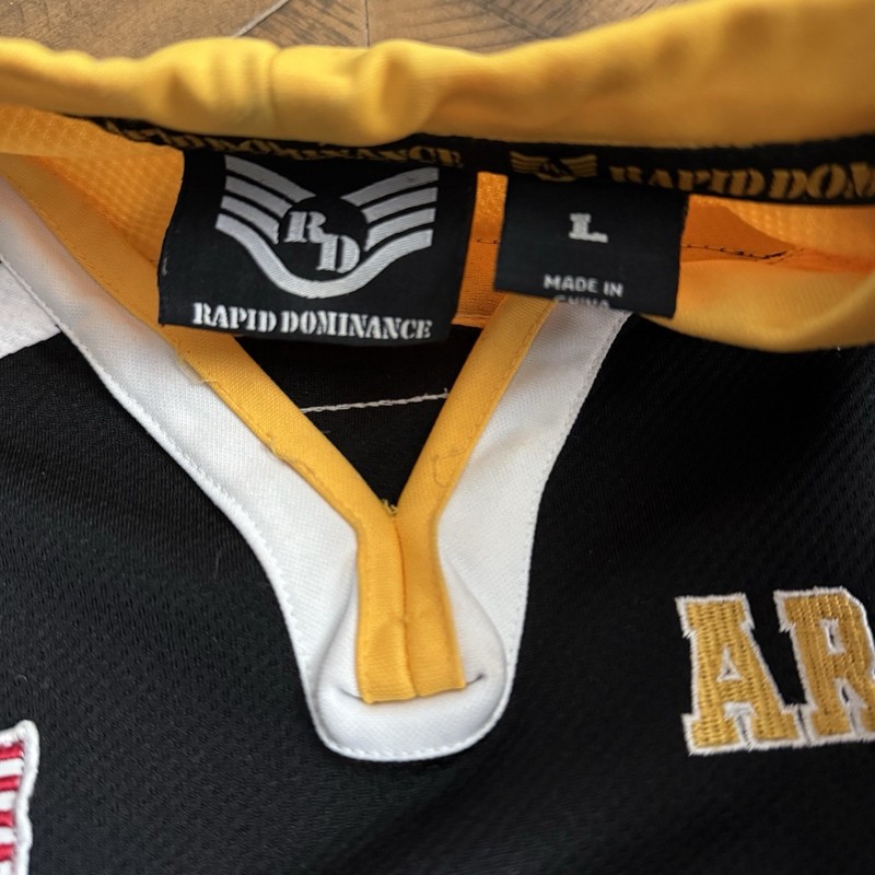 Rapid Dominance U.S. ARMY Black And Yellow Polyester Mesh Jersey Large gallery