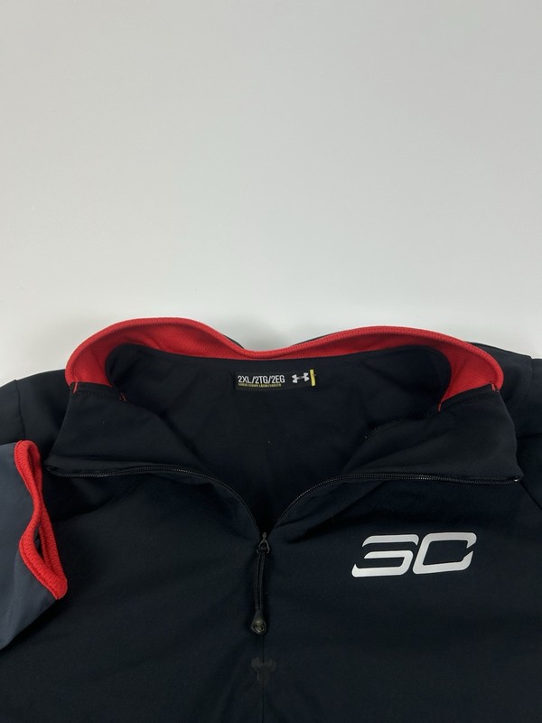 Under Armour Men’s SZ XXL Steph Curry Red And Black 1/4 Zip Pullover NBA gallery