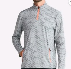 Birdie Bound 1/4 Zip Golf Pullover Mens M Gray Orange Cocktails Club Drinks NWT