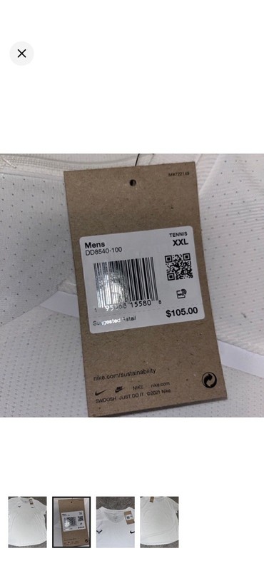 Nike Court $105 NEW Rafa Nadal Dri-FIT ADV White Tennis Shirt DD8540-100-XXL gallery