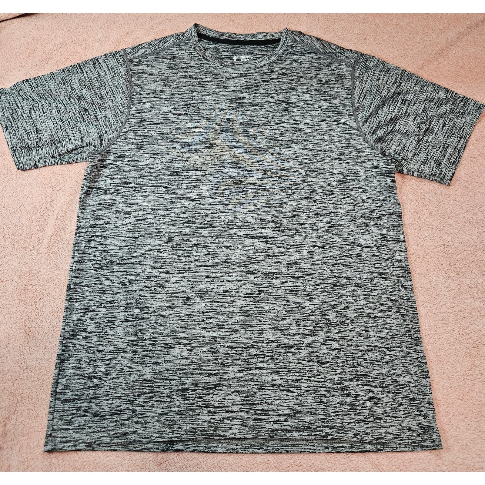 Liberty Pro Men's Size L Gray Space Dye Athletic Performance T-Shirt gallery