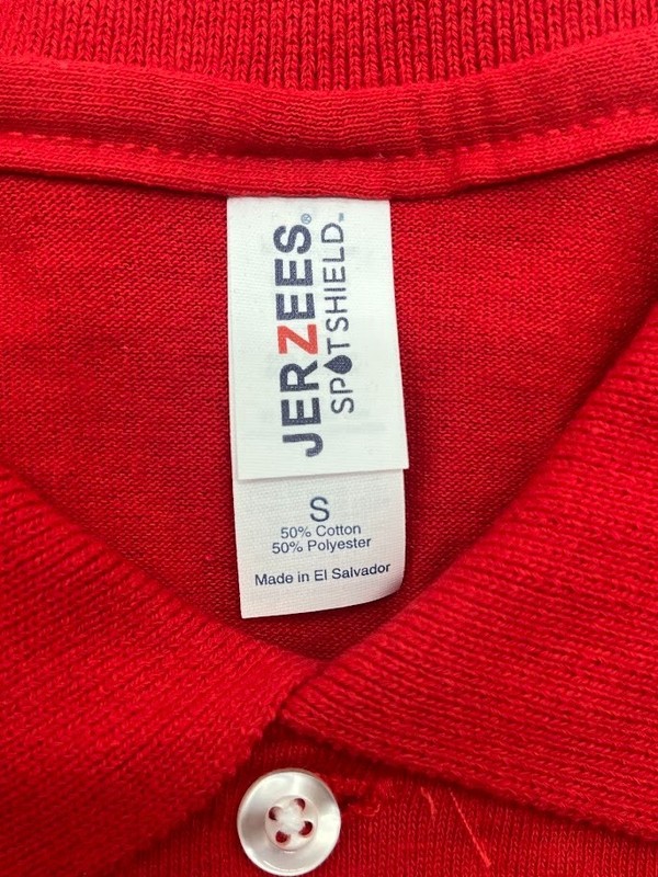Jerzees Mens Spotshield Long Sleeve Jersey Polo Shirt 437ML True Red Size Small gallery