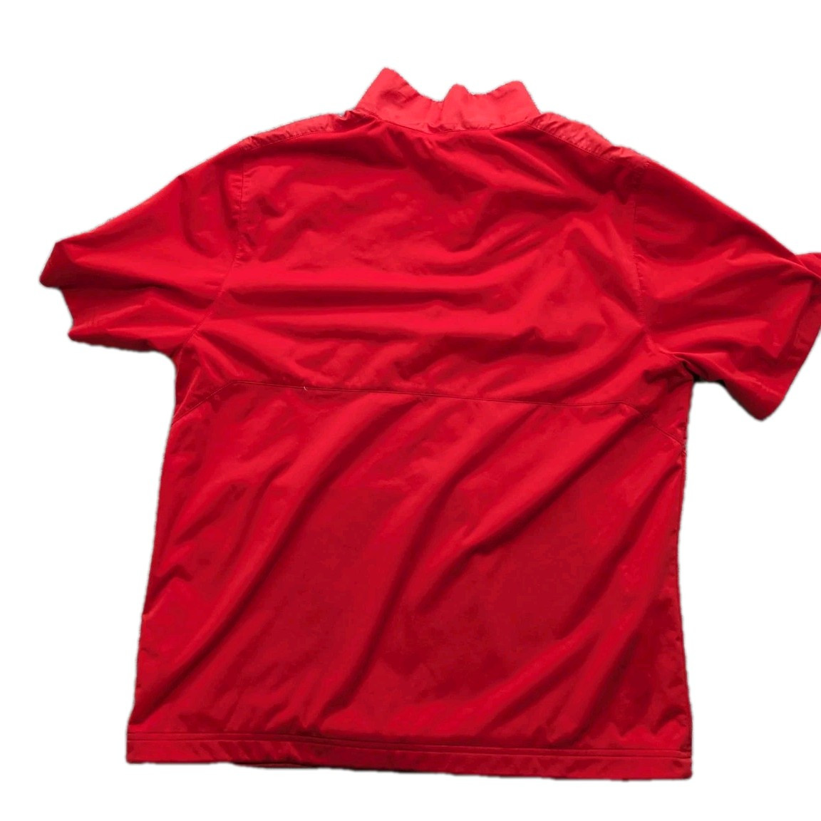 Nike Golf Mens Short Sleeve Wind Breaker Red Size Large 1/4 Zip Adjustable Logo gallery