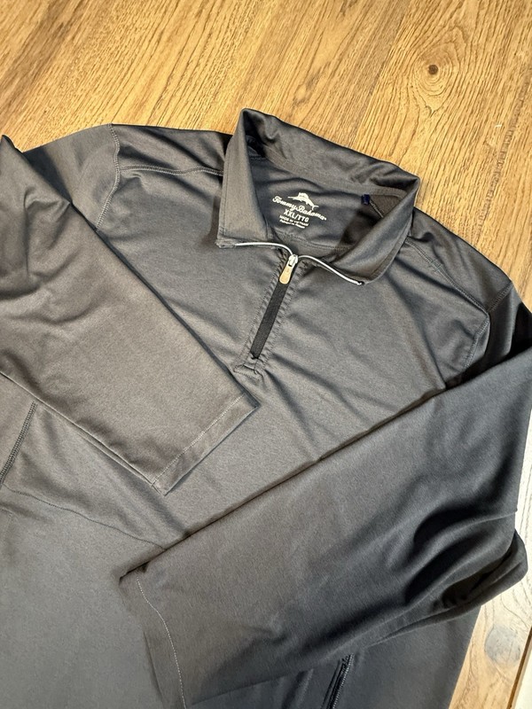 Tommy Bahama Paseo Half-Zip Sweatshirt Grey 2XL XXL Performance Mens Pull Over gallery