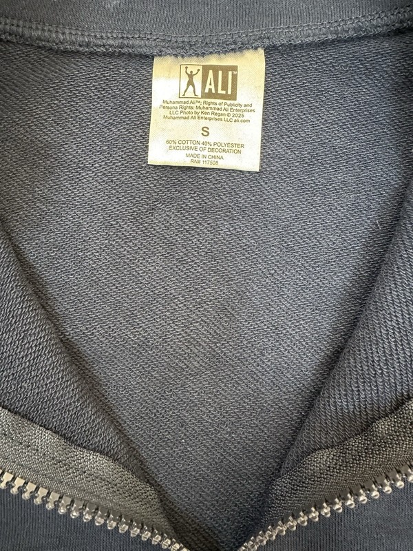Muhammad Ali Boxing Quarter Zip Pullover Men’s S Navy Lightweight Graphic NWT gallery