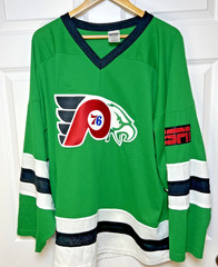 ESPN 97.3 “The Intern” Philly Mash‑Up Jersey XL Athletic Knit Green