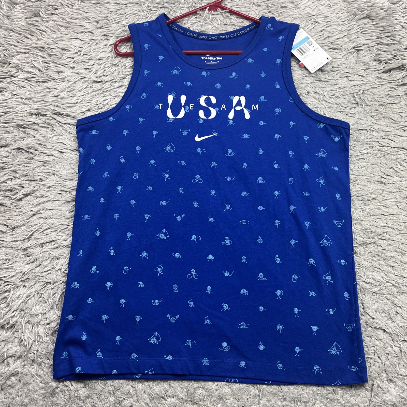 New Nike Team USA Olympic Club Tank Top Vest Blue FN0879 Men’s Medium gallery