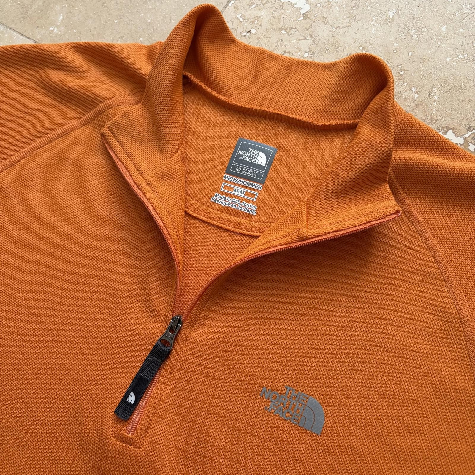North Face Flight Series 1/4 Zip Pullover Sweater Mock Neck Orange Men's Medium gallery