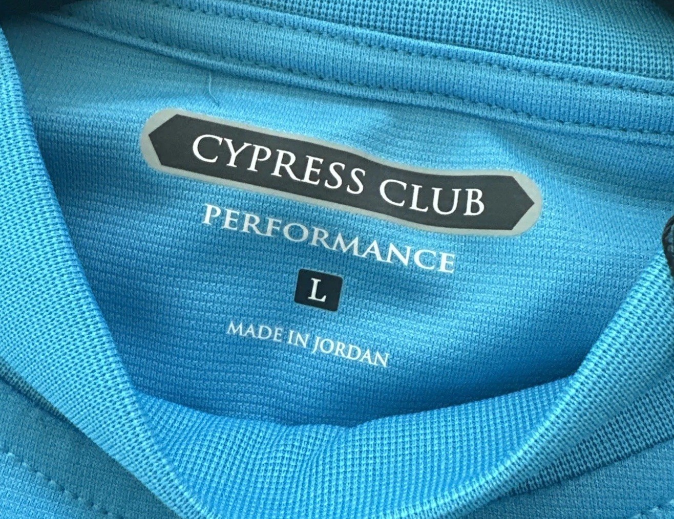 Men’s Performance Shirt, Blue Long Sleeve Cypress Club Pullover Stretch, Large gallery