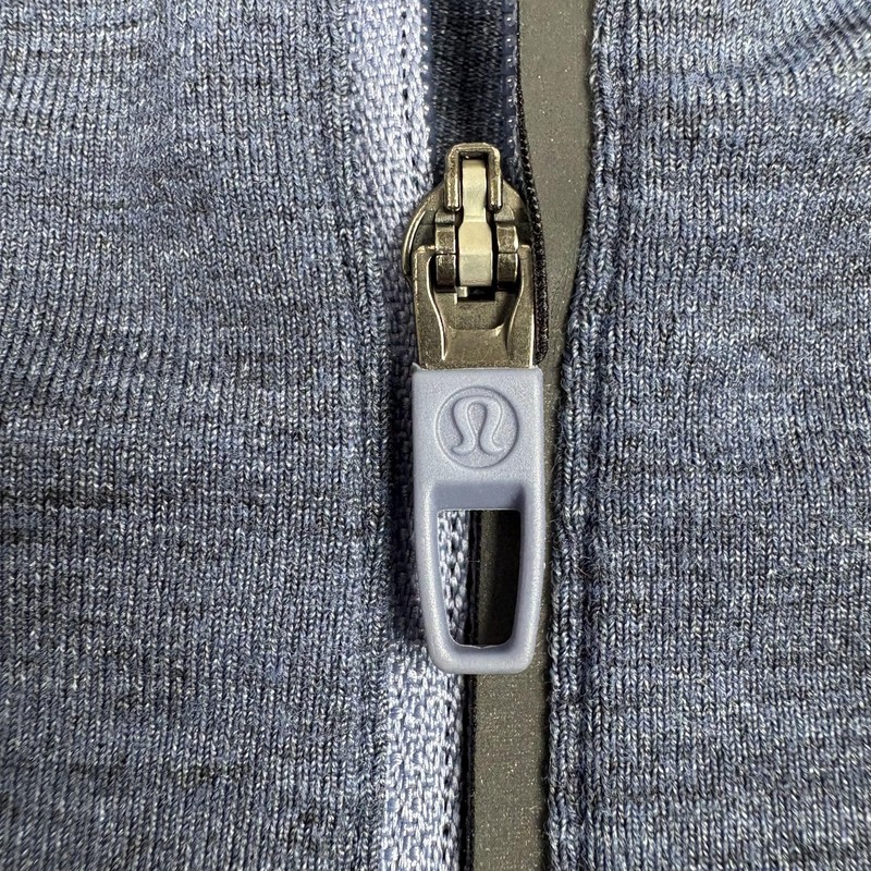 Lululemon Pullover Mens M Blue 1/4 Zip Mock Neck Jersey Slim Pockets Logo gallery