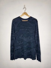 LULULEMON Metal Vent Breathe Long Sleeve Men’s Medium Camo Code Blue True Navy