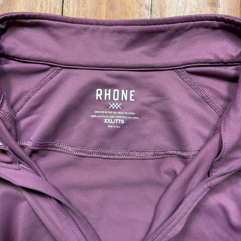Rhone Quarter Zip Pullover Performance Shirt Mens Size 2XL Purple Stretch gallery