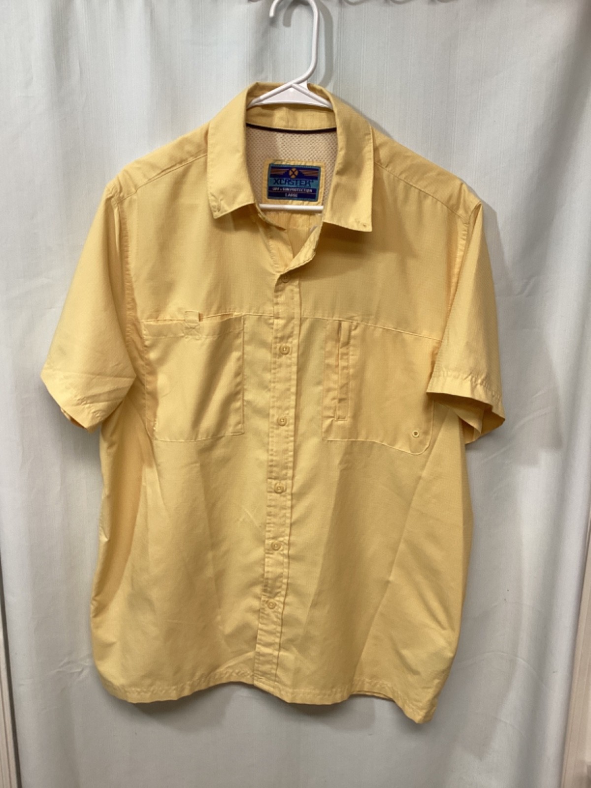 XCASTER Tallwoods Yellow Large Short Sleeve Polyester Activewear Fishing B6 gallery