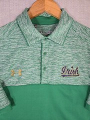 UNDER ARMOUR x NOTRE DAME Size Medium Mens Polo Shirt HeatGear Golf Performance