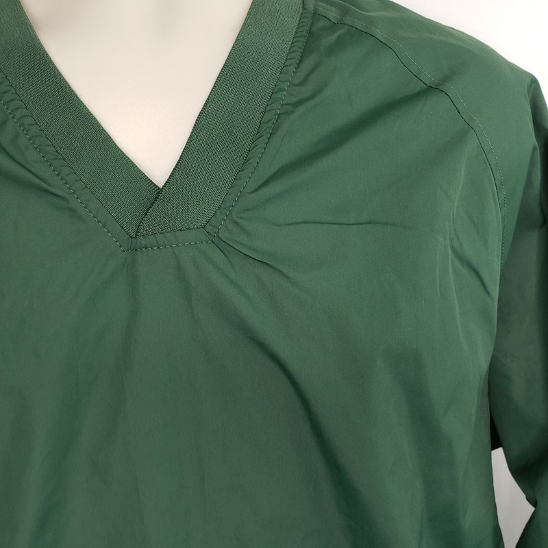 Sport-Tek Men's XL, V Neck, Raglan Windshirt, Green, Style JST72, EUC gallery