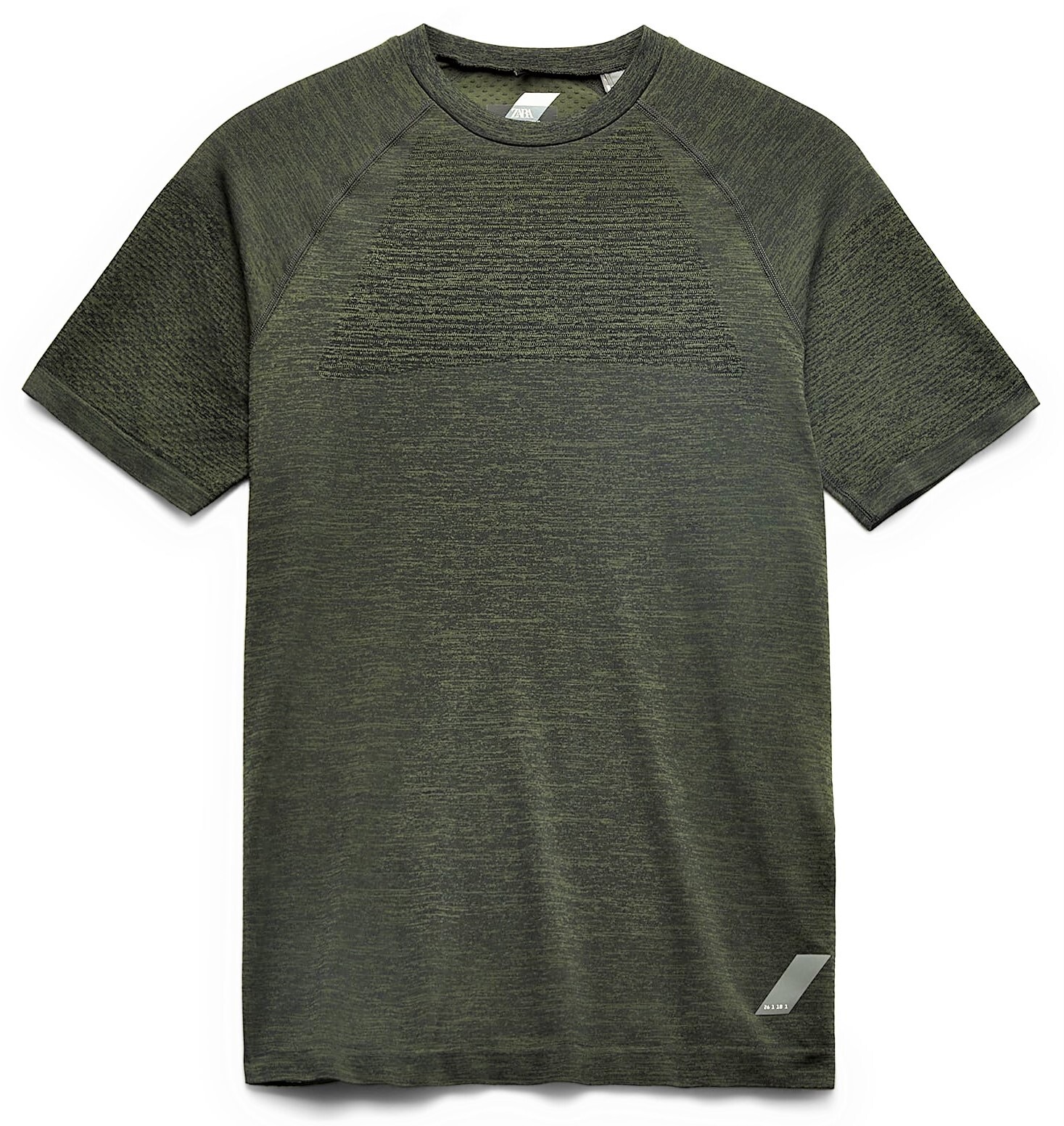 ZARA 'Technical Seamless Short Sleeve T-Shirt ' Men's Active Khaki Marl S *NWT* gallery