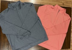 Lot 2-Matte Grey Shirt Mens 2XL 1/4 Zip Pullover Pink & Blue