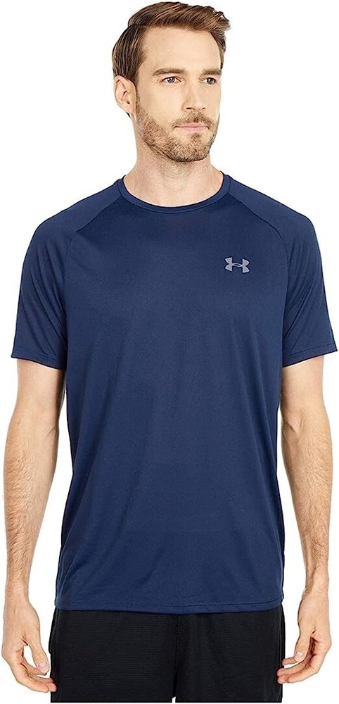Under Armour Men M Tech 2.0 Shortsleeve T-shirt 1326413/408 Academy/Graphite EUC