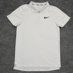 Nike Court Shirt Mens Small White 1/4 Zip Dri-Fit Tennis Polo Stretch Polyester