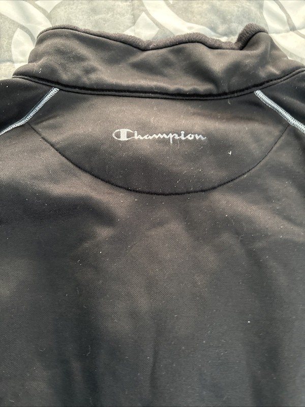 Champion Men’s Quarter-Zip Shirt Black Polyester Athletic 2XL gallery