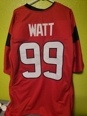 J.J. Watt Alternate Red Stitched Football Jersey Houston 2XL-XL #99 EUC Sewn