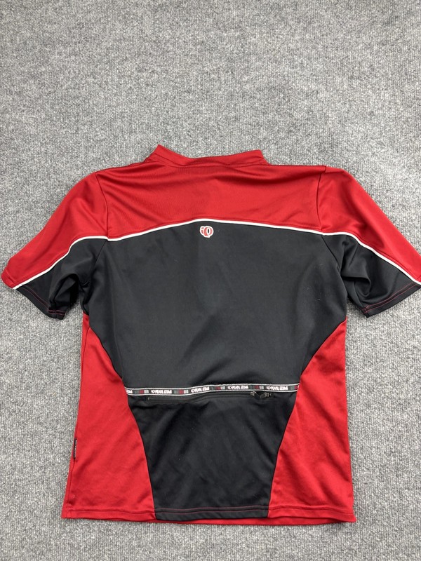 Pearl Izumi Cycling Jersey Mens Medium Red Black Half Zip 3 Rear Pockets Sensor gallery