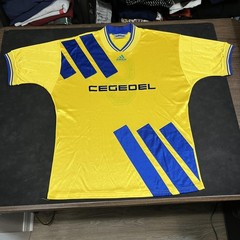 Vintage Adidas Equipment CEGEDEL Soccer Shirt Mens Large Yellow Jersey 9 90s