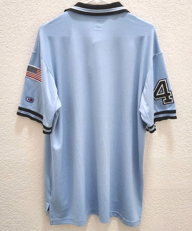 Cliff Keen Athletic Large Light Blue Umpire Shirt #44 US Flag Embroidered gallery