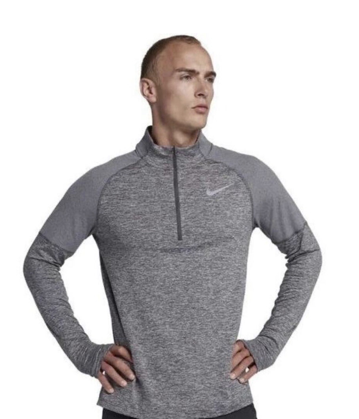 NIKE DRI FIT ELEMENT RUNNING HALF ZIP LONG SLEEVE TOP - GREY AH8973-084 MEN L gallery