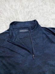 Fish Hippie Co Mens Medium 1/4 Zip Pullover Tech Stretch Blue Camo Fishing Beach