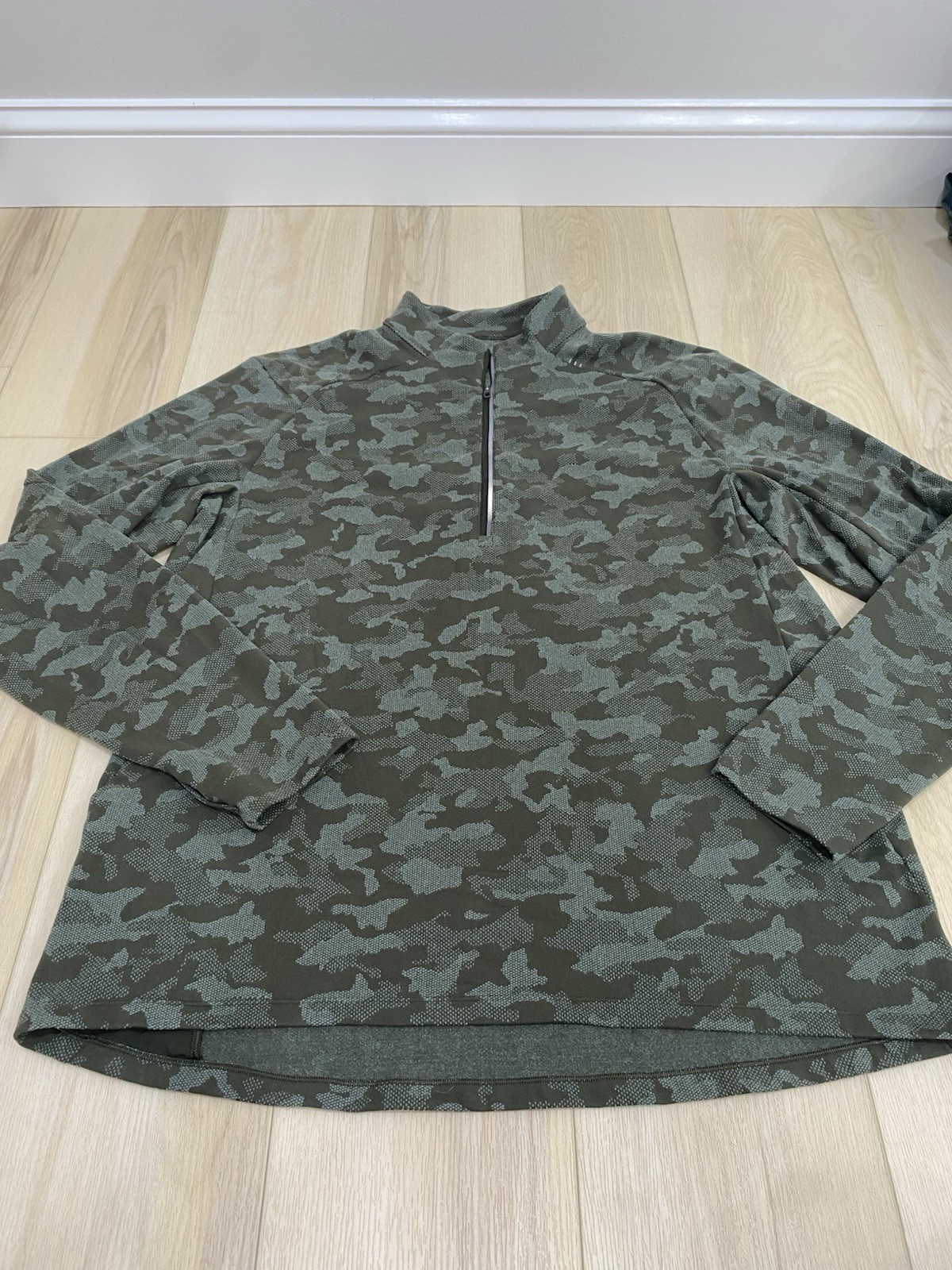 Lululemon Surge Warm 1/2 Zip Jacquard Training Pullover Adult XXL Green Running gallery