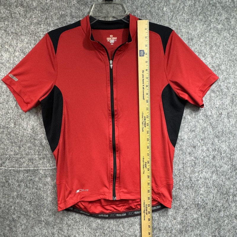 Pearl Izumi Cycling Shirt Mens Large Red Black Elite Series Full Zip Pockets gallery