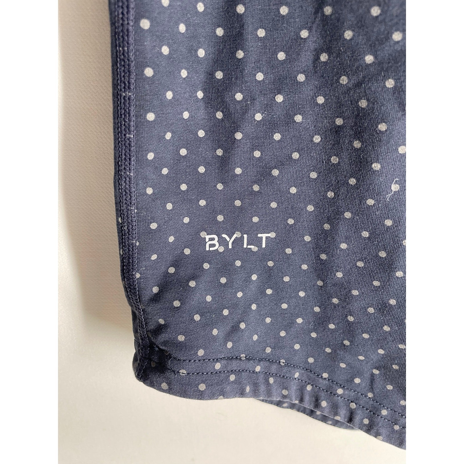 BYLT Drop Cut Short Sleeve T-shirt Black Gray Polka Dot Size Small Men's gallery