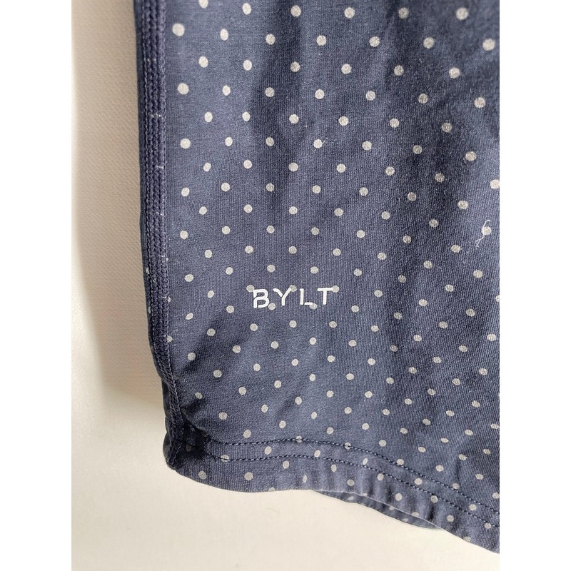 BYLT Drop Cut Short Sleeve T-shirt Black Gray Polka Dot Size Small Men's gallery