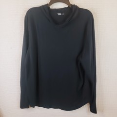 VRST Men’s L Long Sleeve Hooded Black Pullover Shirt Stretch