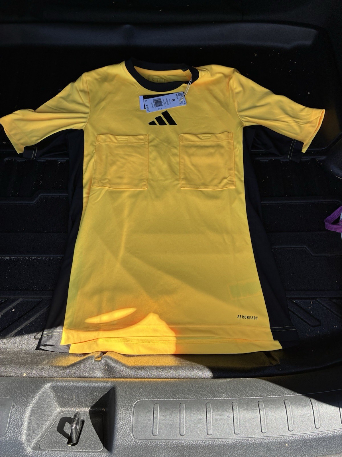 adidas Aeroready Referee Jersey Yellow/Black Men's S Slim Fit Short Sleeve gallery