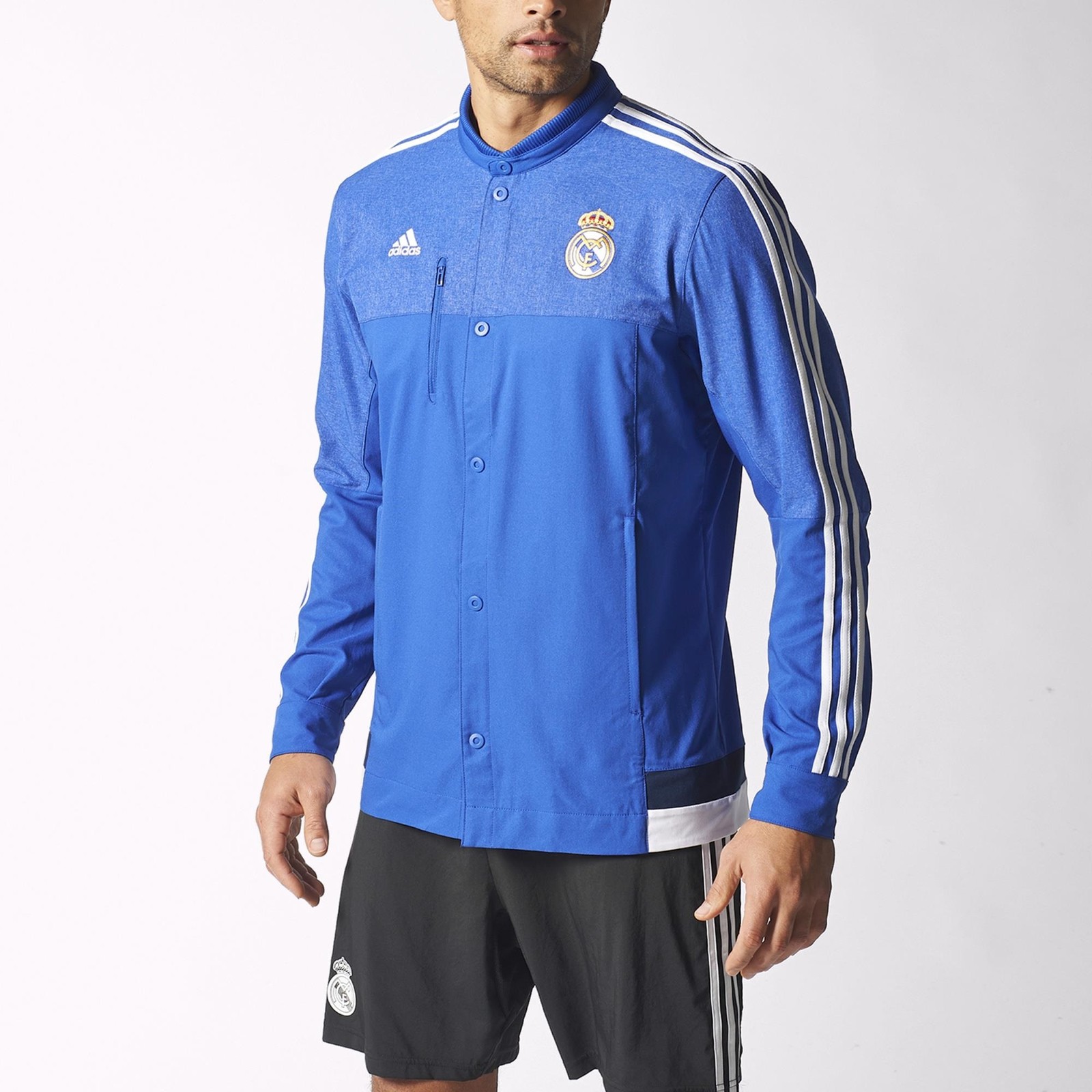 Adidas REAL MADRID ANTHEM JACKET spain Track jersey soccer Sweat shirt~Men sz XL gallery