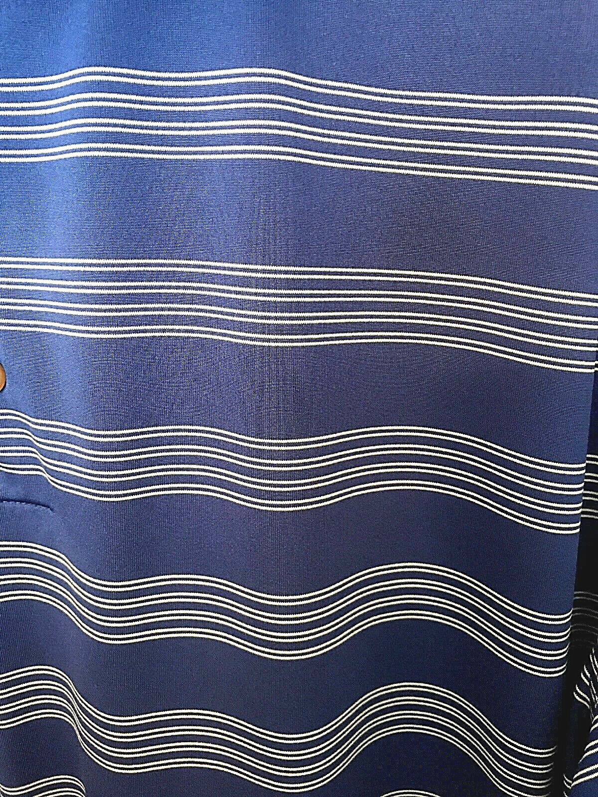 Mens Nike Golf Tour Performance Royal Stripe Short Sleeve Dri-Fit Polo Shirt XL gallery