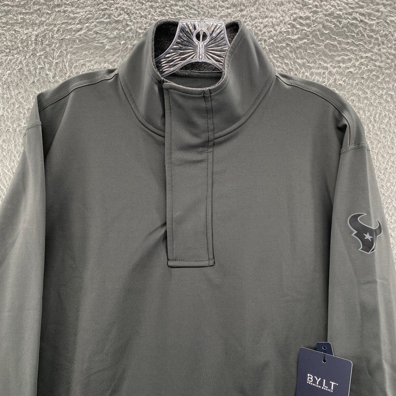 Bylt Pullover Mens Medium M Gray Elite Fairway Drop Cut Pullover Houston Texans gallery