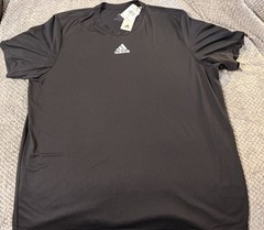 adidas Men’s Black Short Sleeve Crew Neck Relaxed Fit Pre Game T-Shirt Tee – 2XL