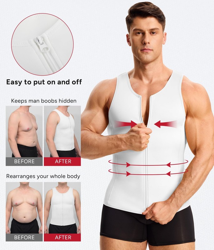 Nebility Mens Shapewear Fajas para Hombres Compression Shirt Men Body Shaper ... gallery