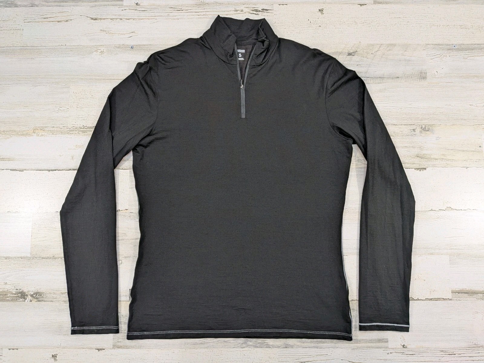 Icebreaker Pullover Mens Extra Large Black Merino Wool Stretch Quarter Zip gallery