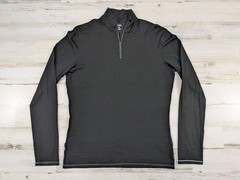 Icebreaker Pullover Mens Extra Large Black Merino Wool Stretch Quarter Zip