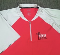 Marucci Honor The Game WBL Large Baseball Wind Shirt Red Gray Quarter Zip Pocket
