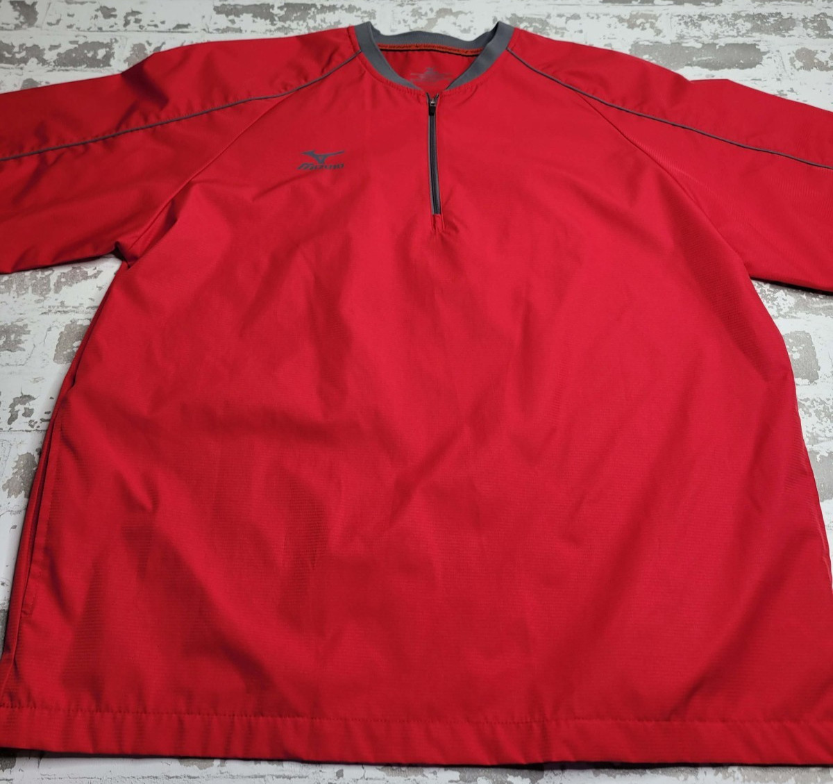 Mizuno Performance Short Sleeve Baseball Wind Shirt 1/4 Zip Red Men's Medium gallery