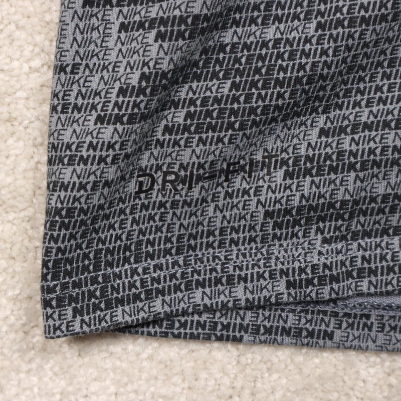 Nike Dri-FIT Shirt Mens 2XL Gray Allover Nike Logo Print The Nike Tee 873095-065 gallery