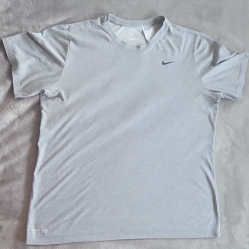 Nike Tee Dri-FIT Men's T-Shirt Gray Crew Neck Short Sleeve Solid XL gallery