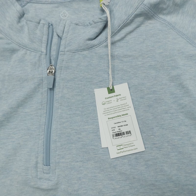 Tasc Carrollton Performance 1/4 Zip Pullover Mens Size 3XL Cloud Heather Organic gallery
