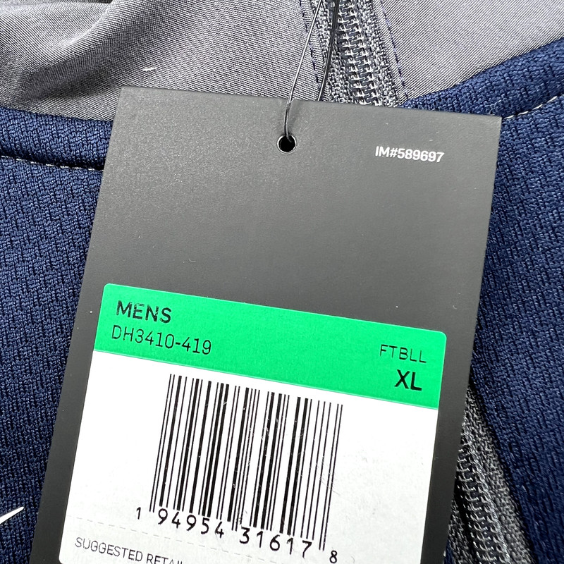 Nike Fit Dry athletic 1/4 zip top, RN56323 mock neck Blue Michigan XL Logo gallery